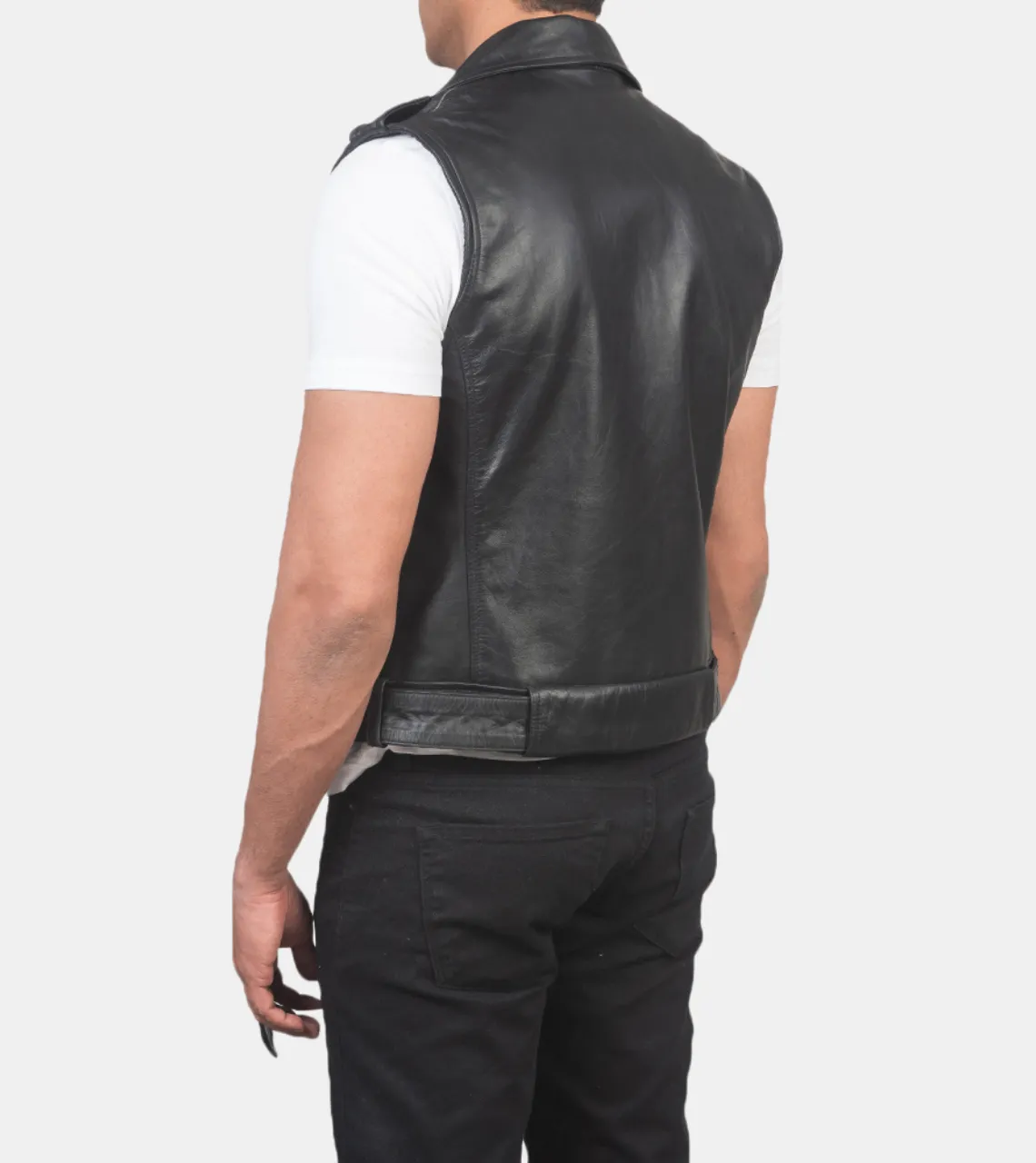 Archer Men's Black Biker's Leather Vest