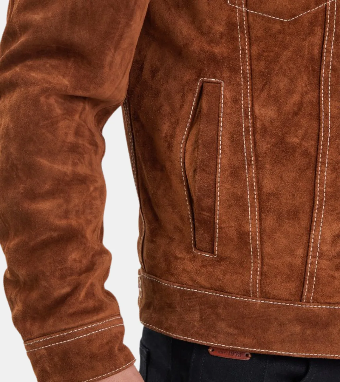 Cassius Men's Brown Shearling Suede Leather Jacket