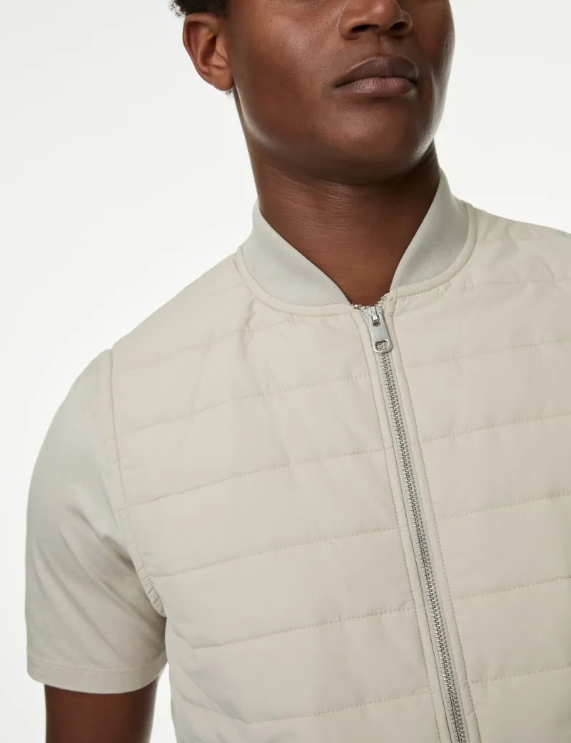 Cotton Rich Zip Up Quilted Gilet with Stormwear