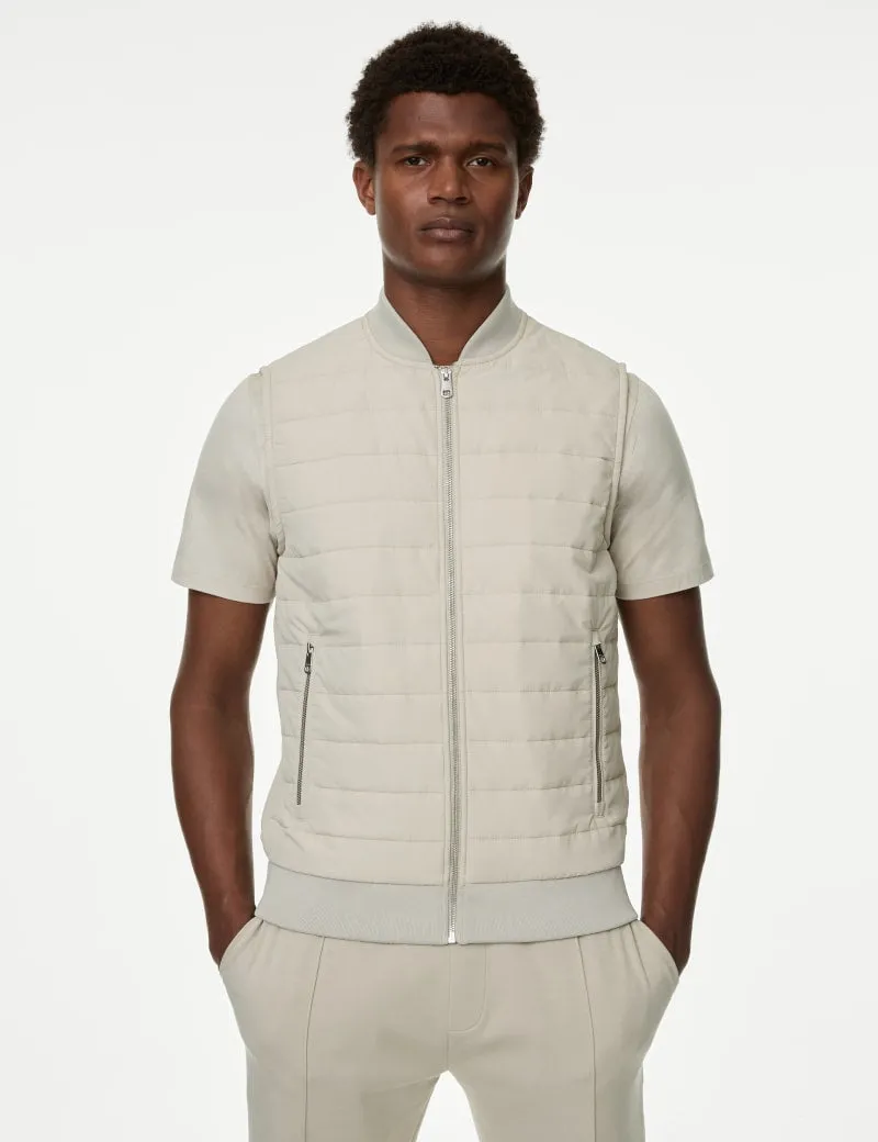 Cotton Rich Zip Up Quilted Gilet with Stormwear