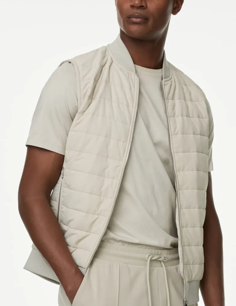 Cotton Rich Zip Up Quilted Gilet with Stormwear