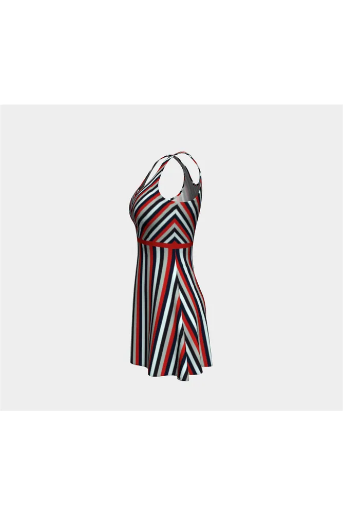 Crossed Striped Flare Dress