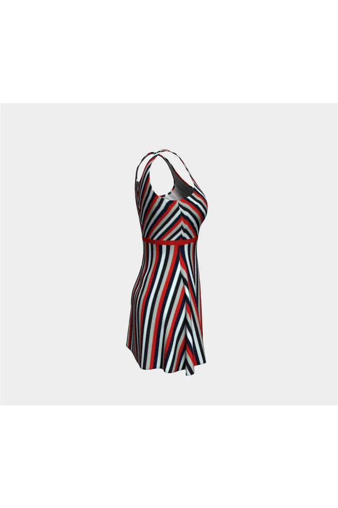 Crossed Striped Flare Dress
