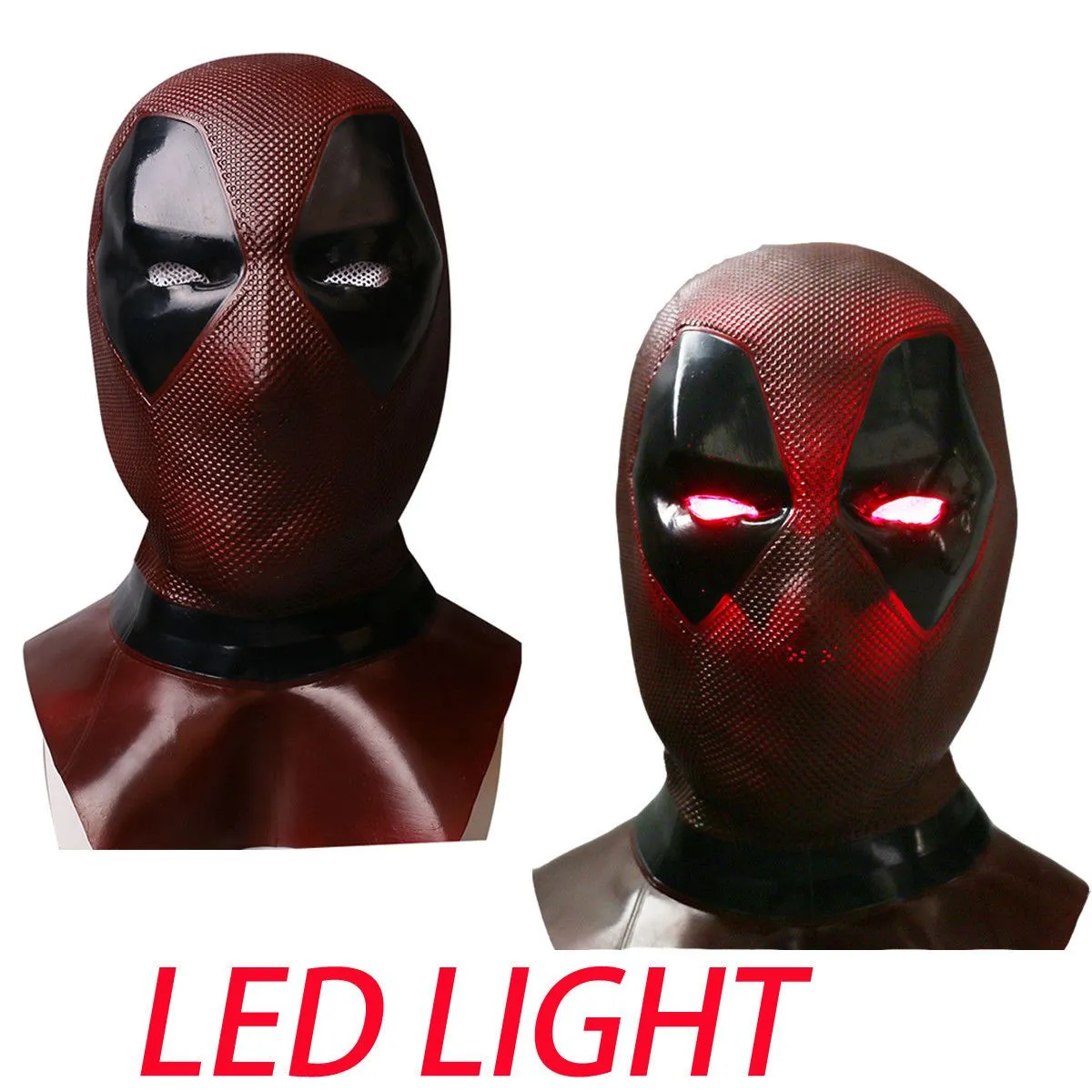 Deadpool 2 LED Glowing Eye Lights Full Face Mask Cosplay Balaclava Prop