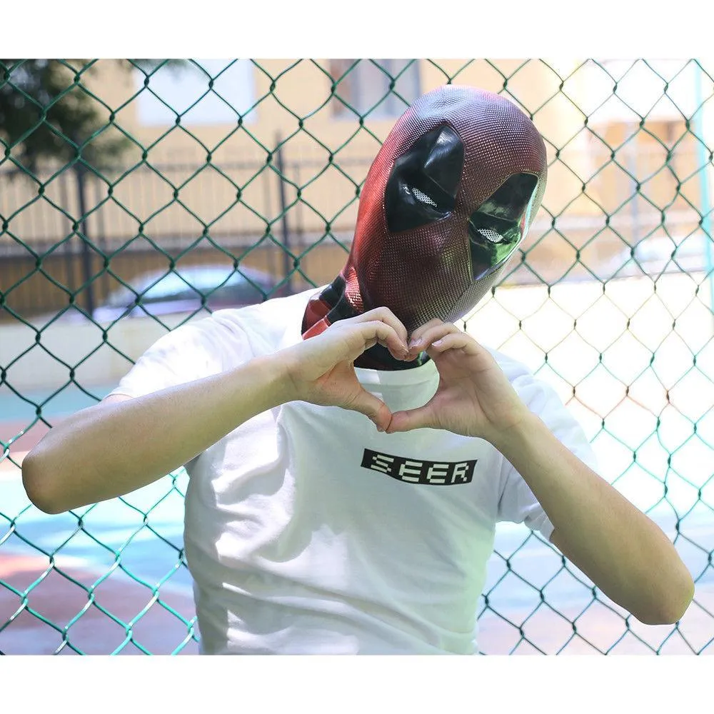 Deadpool 2 LED Glowing Eye Lights Full Face Mask Cosplay Balaclava Prop