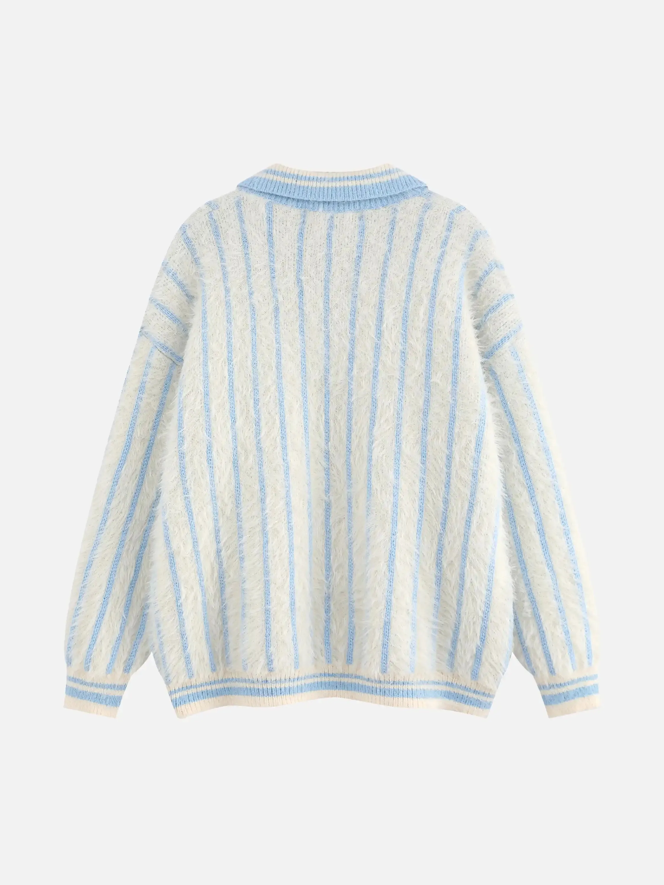 Disguisen Mohair Polo Collar Stripe Sweater