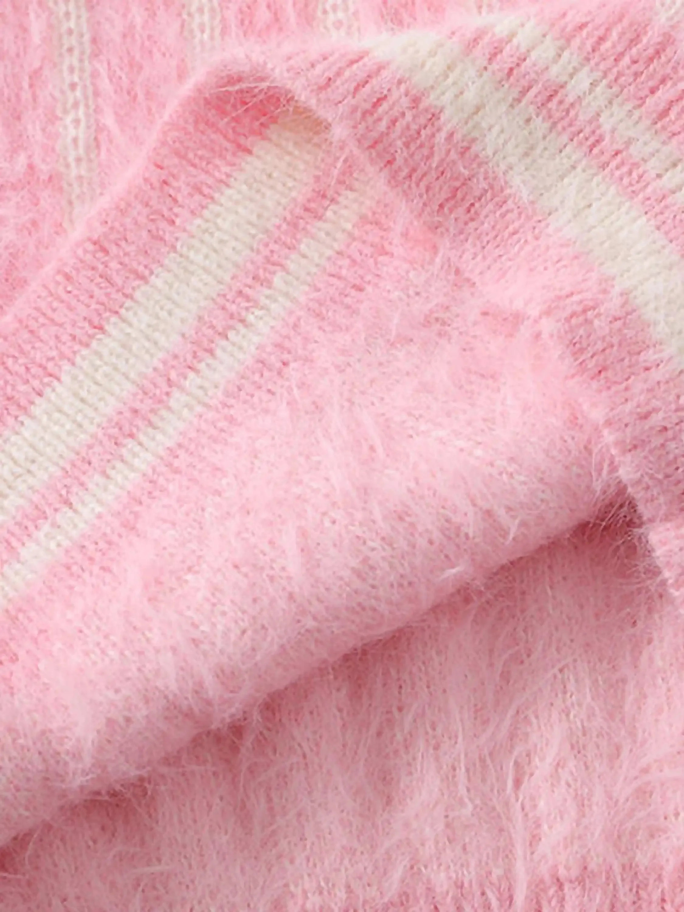 Disguisen Mohair Polo Collar Stripe Sweater
