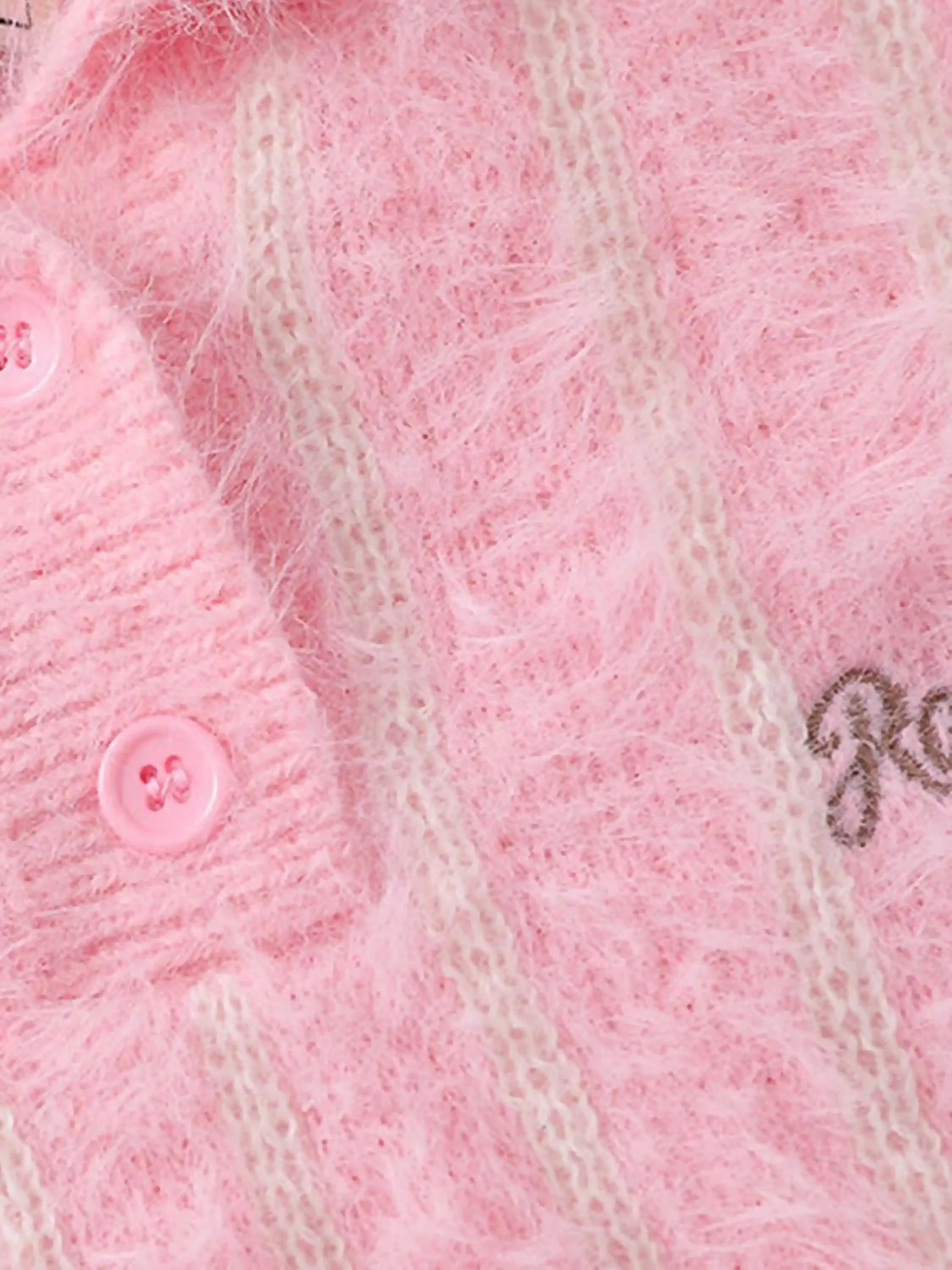 Disguisen Mohair Polo Collar Stripe Sweater