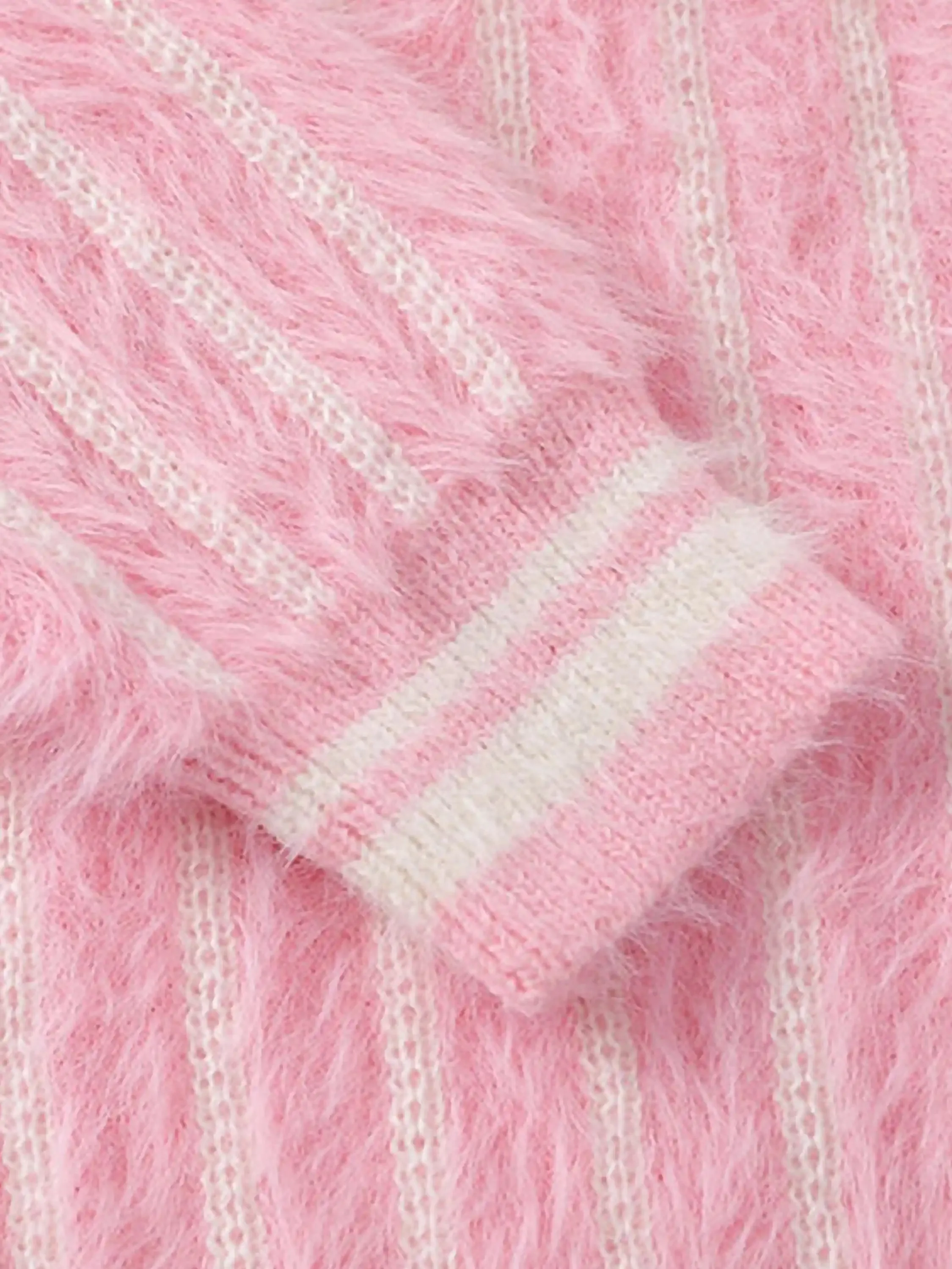 Disguisen Mohair Polo Collar Stripe Sweater