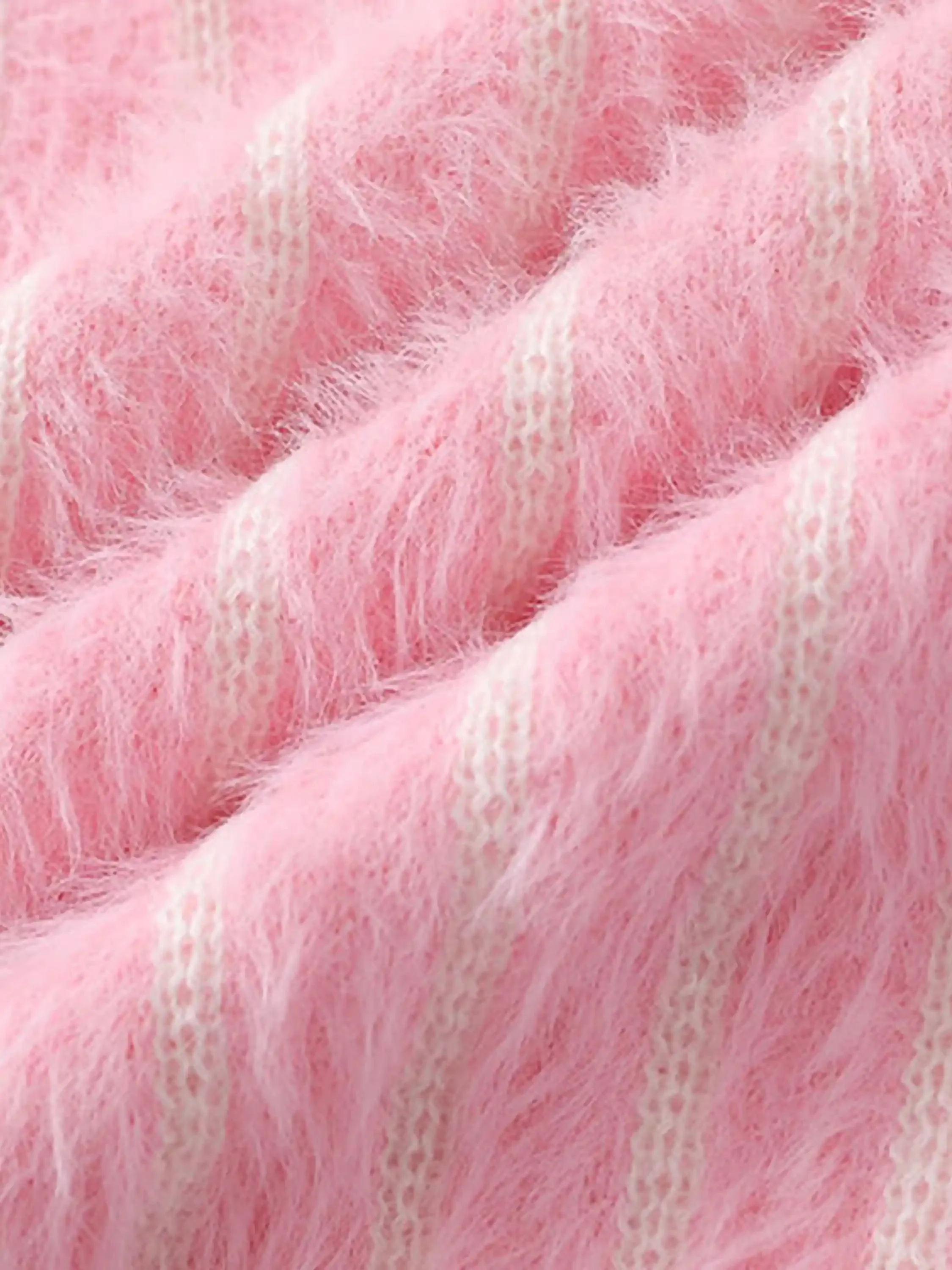 Disguisen Mohair Polo Collar Stripe Sweater