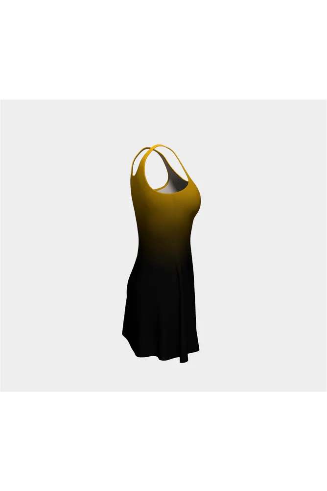 Fade Gold to Black Flare Dress