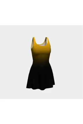 Fade Gold to Black Flare Dress