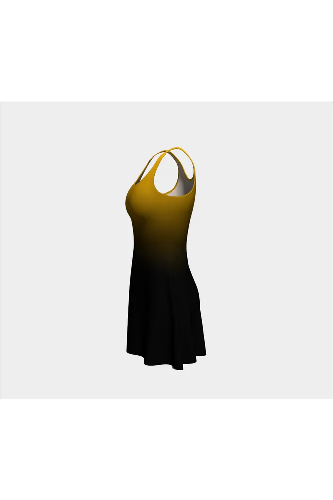 Fade Gold to Black Flare Dress