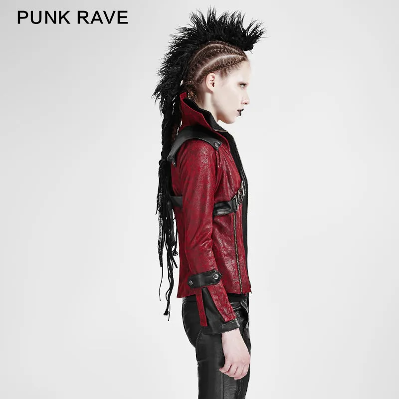 Fashion Chinchilla Leather Punk Coat