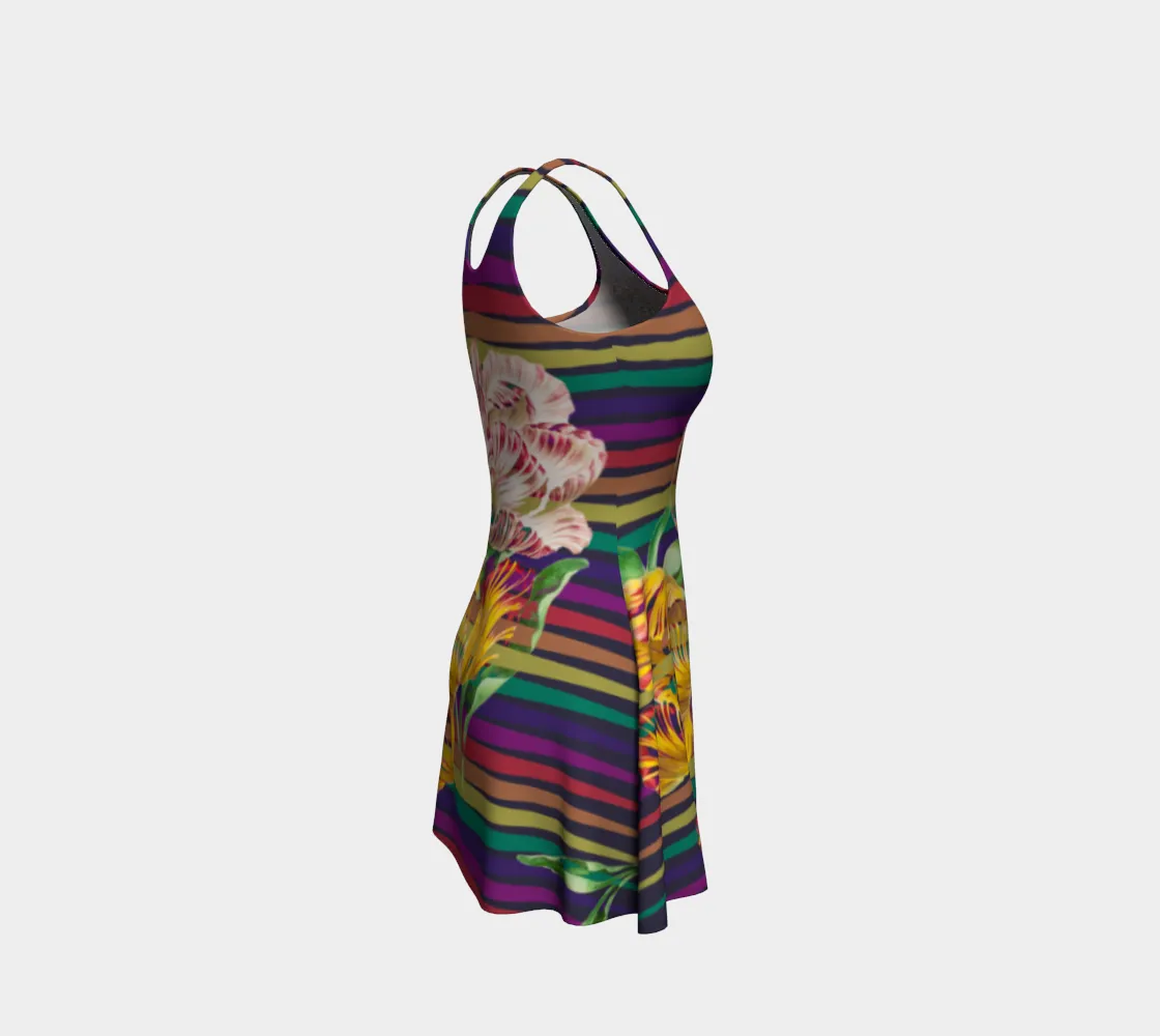 Floral Rainbow Flare Dress