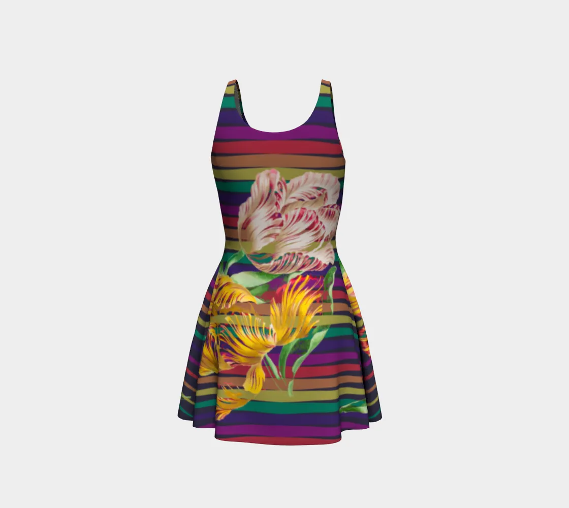 Floral Rainbow Flare Dress