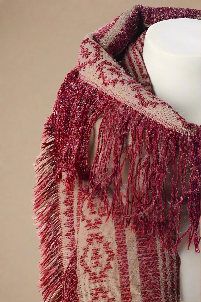 Geometric Fringe Accent Scarf