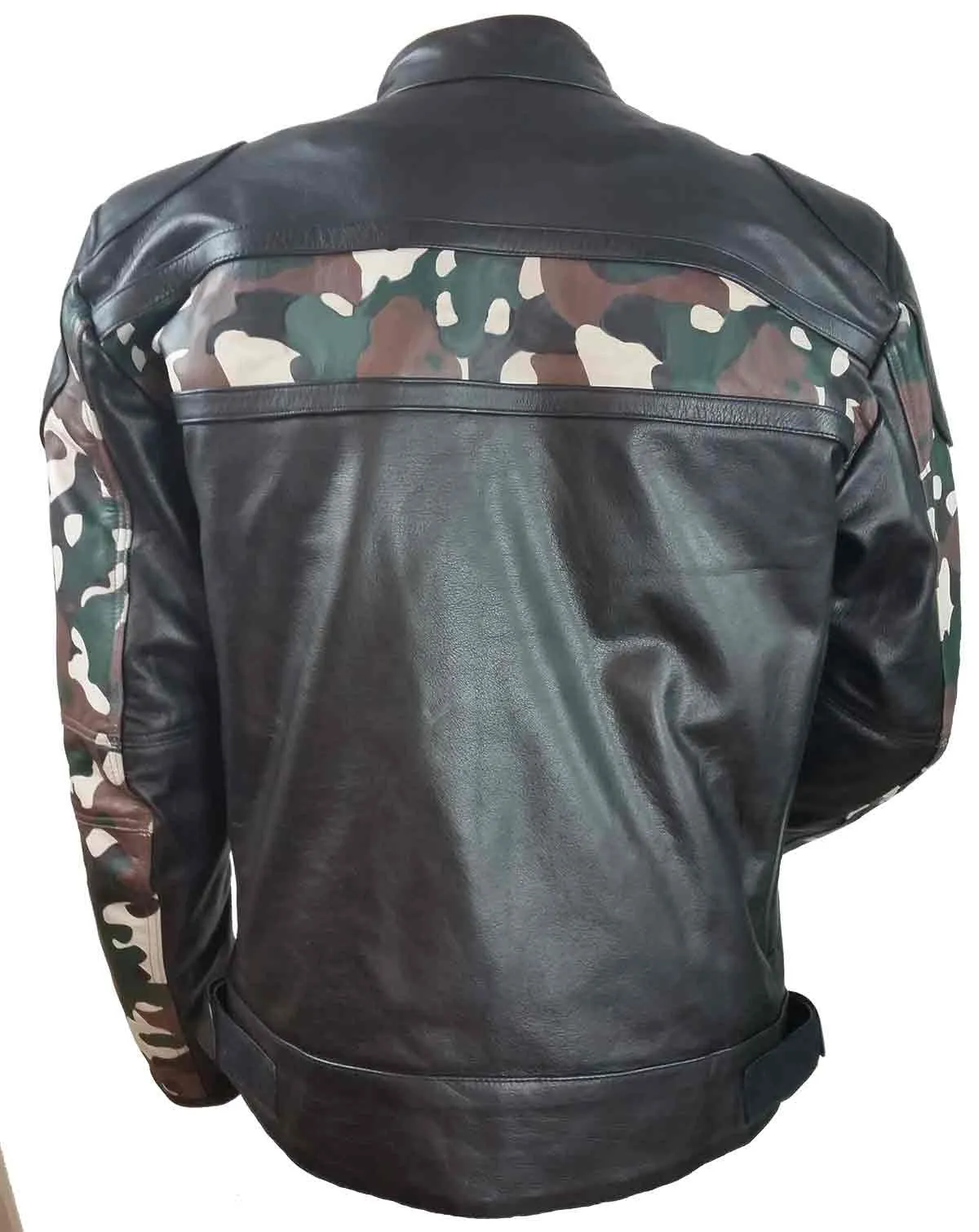 HMM540 Men's Leather Scooter Jacket with Camouflage