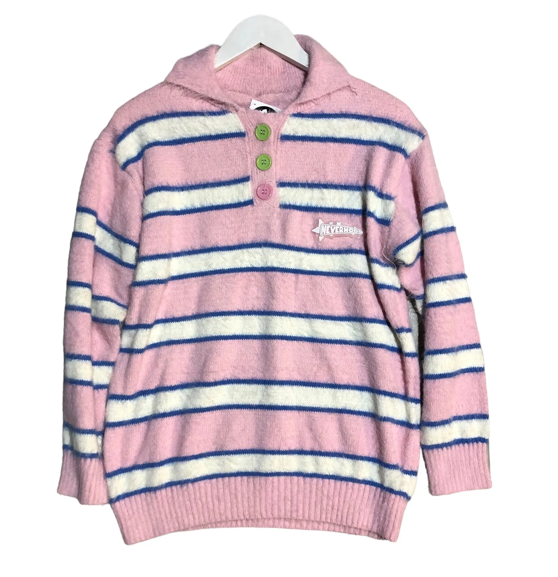 LAST ONE! Polo Knit Striped Sweater