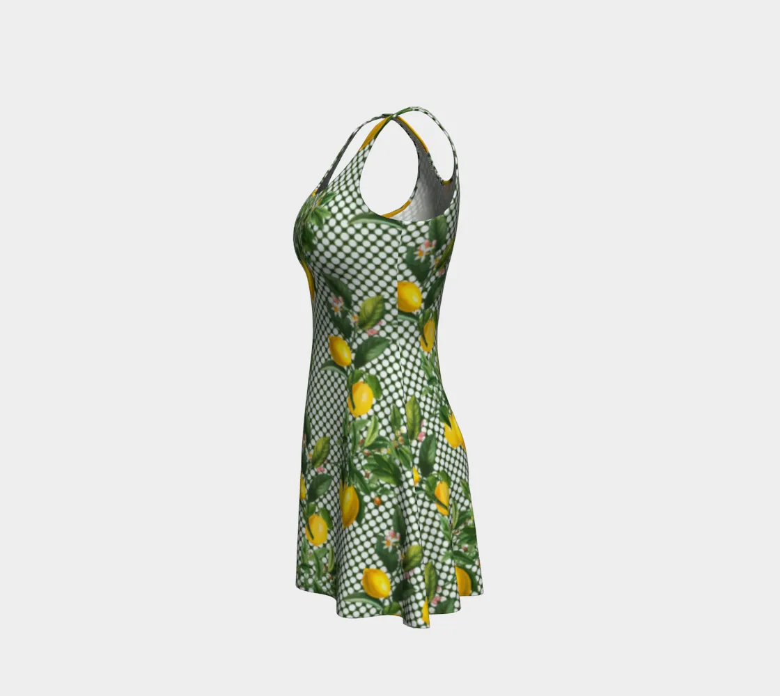 Lemony Dots Flare Dress