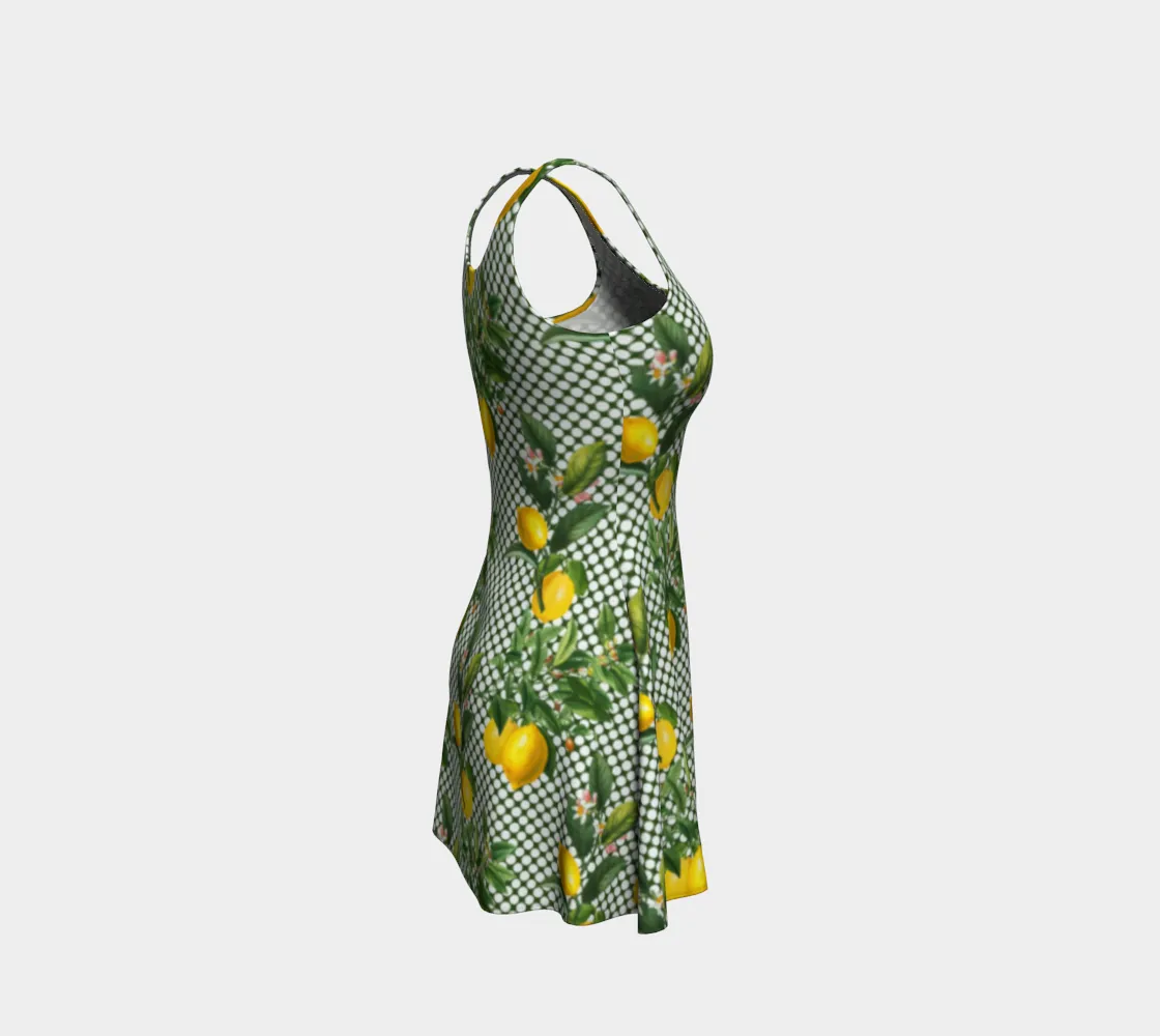 Lemony Dots Flare Dress
