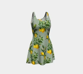 Lemony Dots Flare Dress