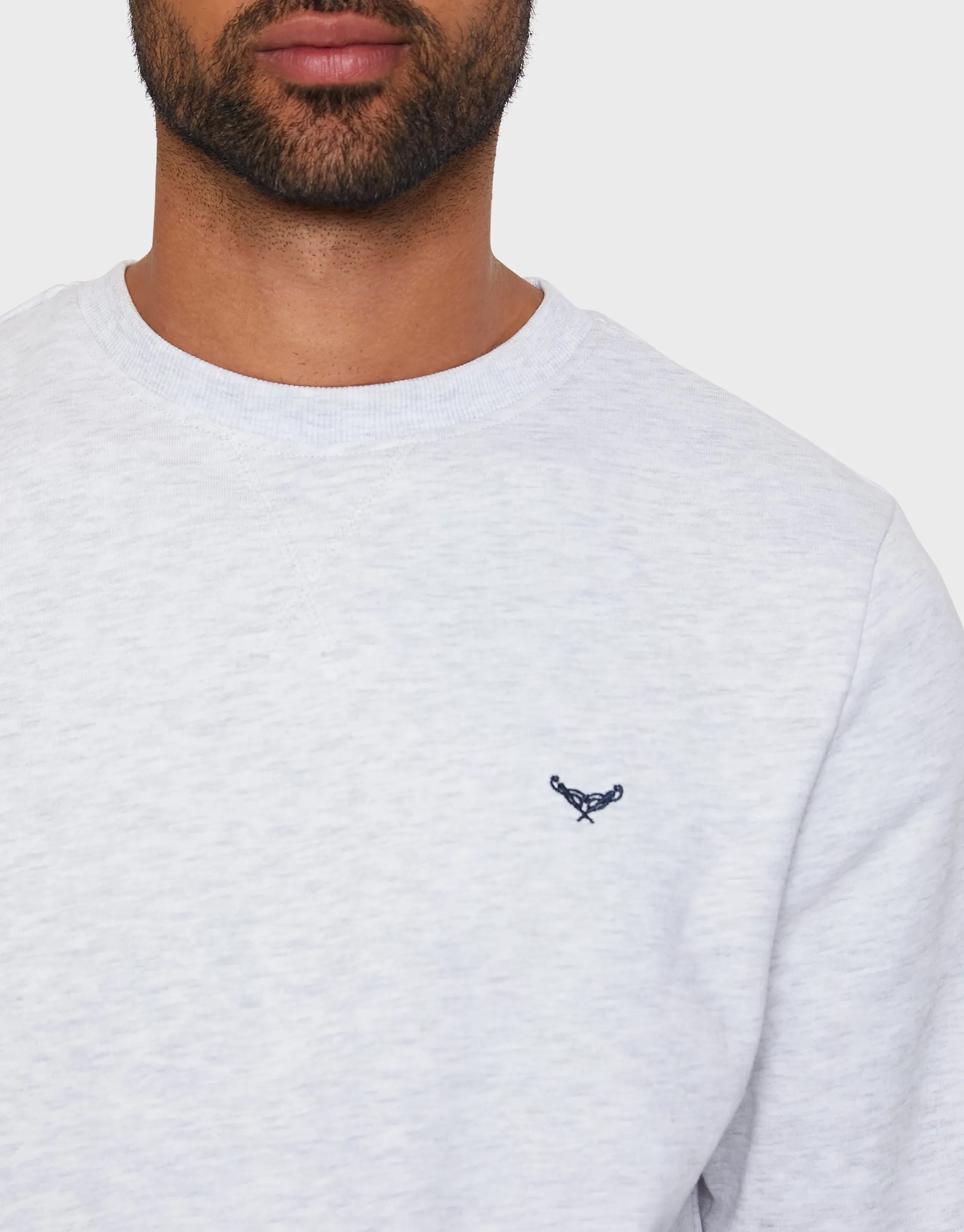 Men's Ecru Marl Crew Neck Sweatshirt