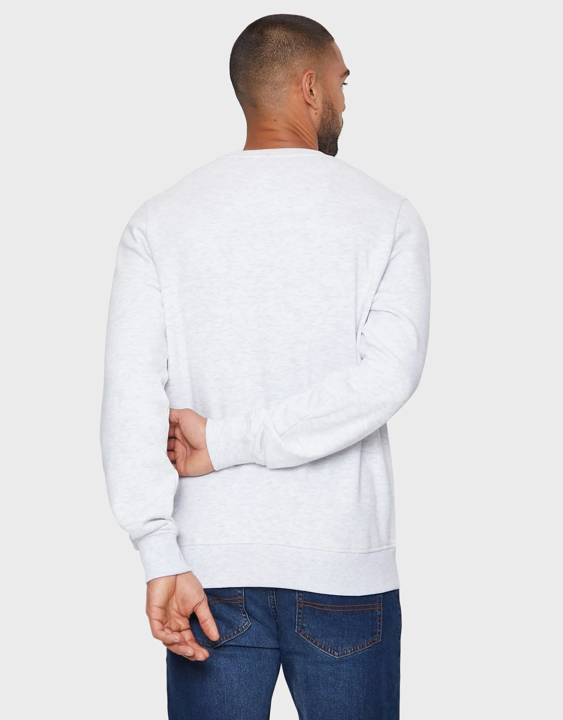 Men's Ecru Marl Crew Neck Sweatshirt