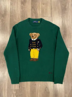 Polo Ralph Lauren Polo Bear Knit Sweater Mens Medium Green Casual