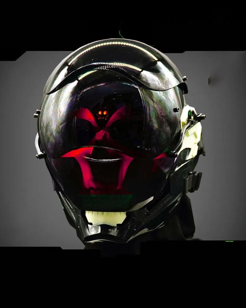 Punisher Glowing Cyberpunk Helmet Mask