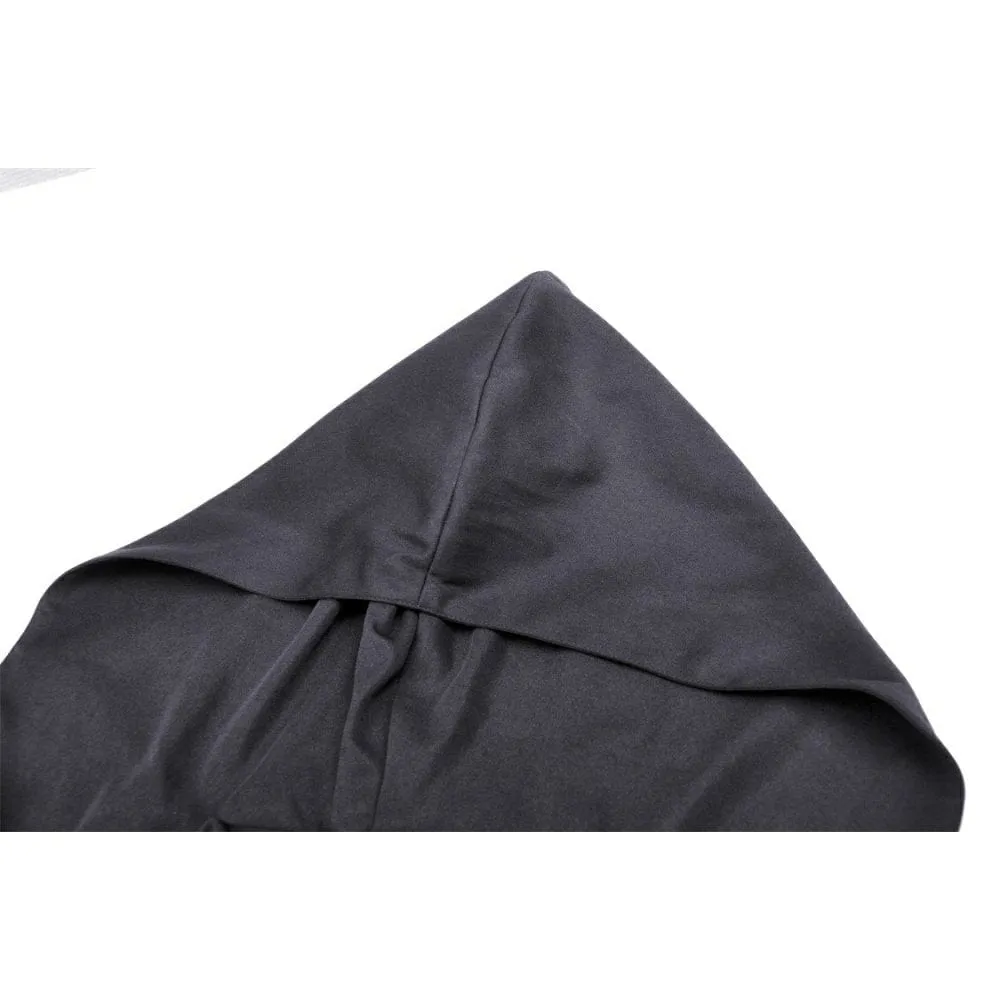 Women's Punk Straps Long Coat with Hood