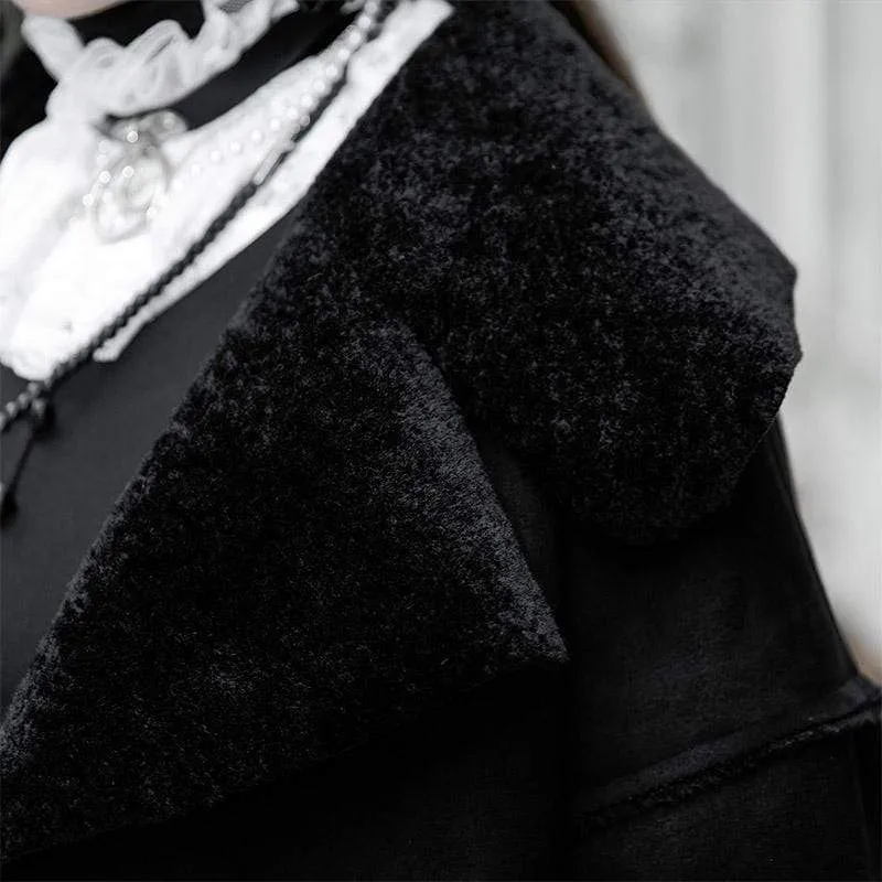Women's Vintage Gorgeous Downy Collar Short Coat With Belt