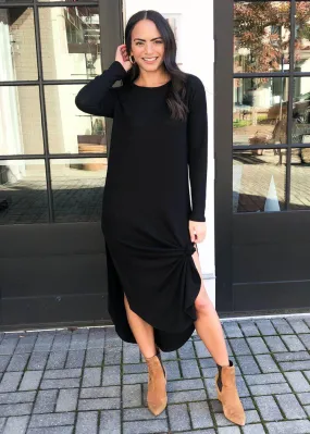 Z Supply Ray Sweater Slub Dress - Black